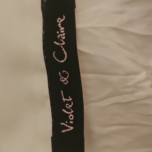 Vtg VIOLET & CLAIRE White Ruffle Hearts Jabot Crinkle Button Down Shirt - Picture 9 of 12